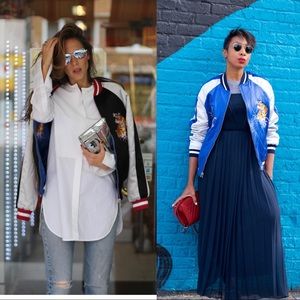 Two in one reversible Sateen Japan embroidered Bomber Jacket TOPSHOP BNWT